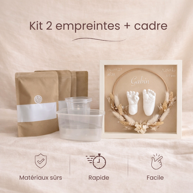Kit 2 empreintes 3D bébé encadrées