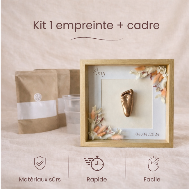 Kit 1 empreinte 3D bébé encadrée
