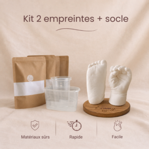 Kit 2 empreintes bébé 3D socle